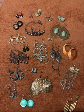 Assorted Women's Earrings Collection in Turquoise, Gold, Brown and More